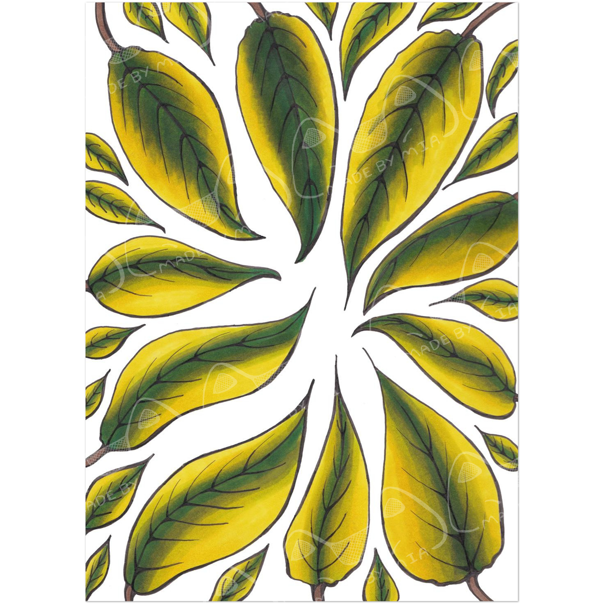 Spiral Leaves Art Print