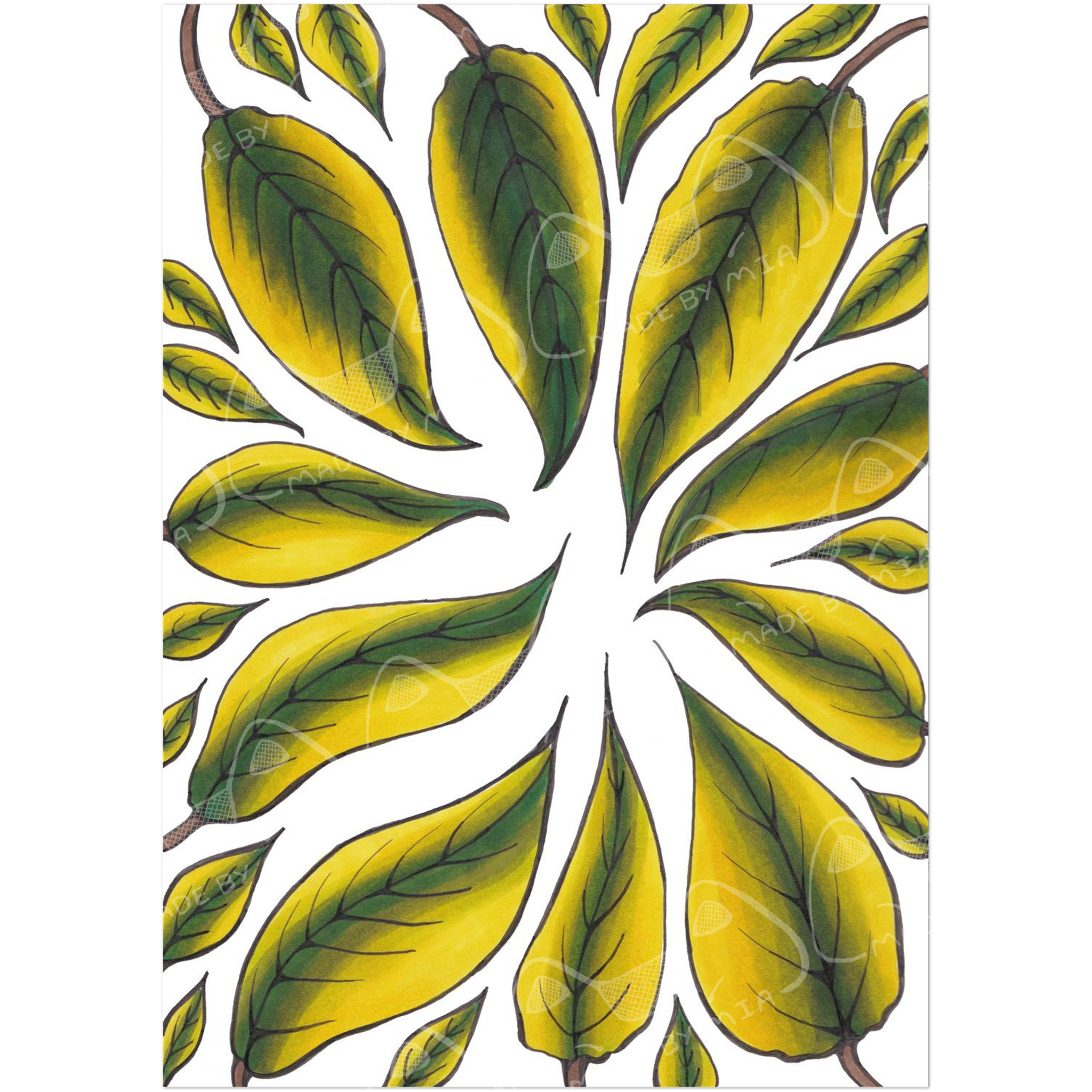 Spiral Leaves Art Print