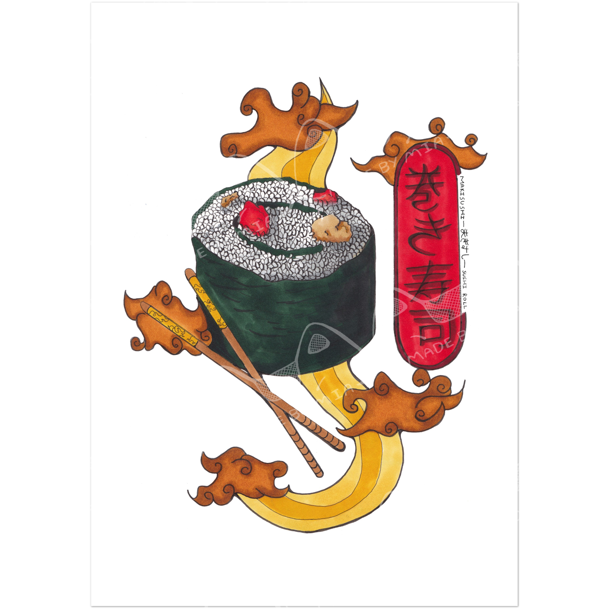 Sushi Roll Art Print