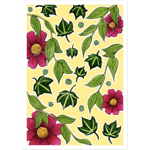 Flowers and Leaves Art Print