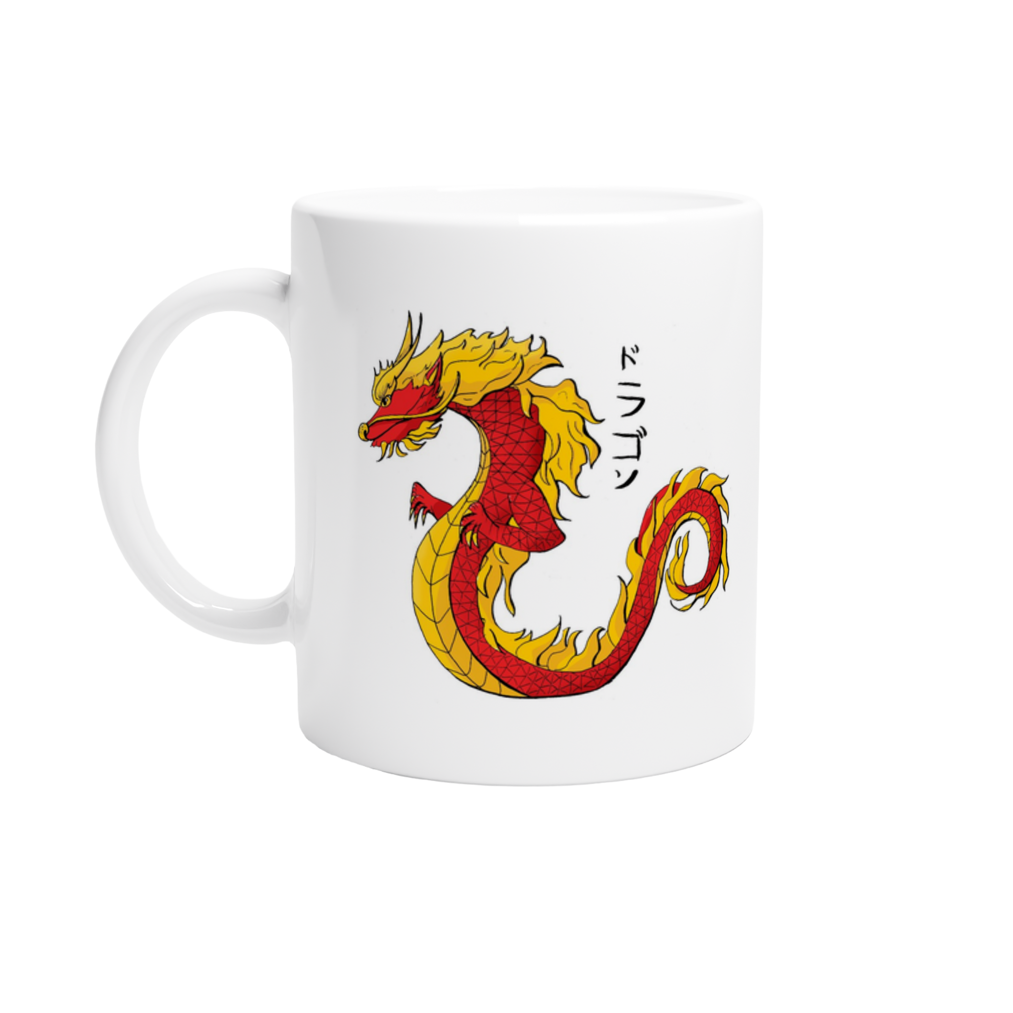 Japanese Dragon ドラゴン White 11oz Ceramic Mug