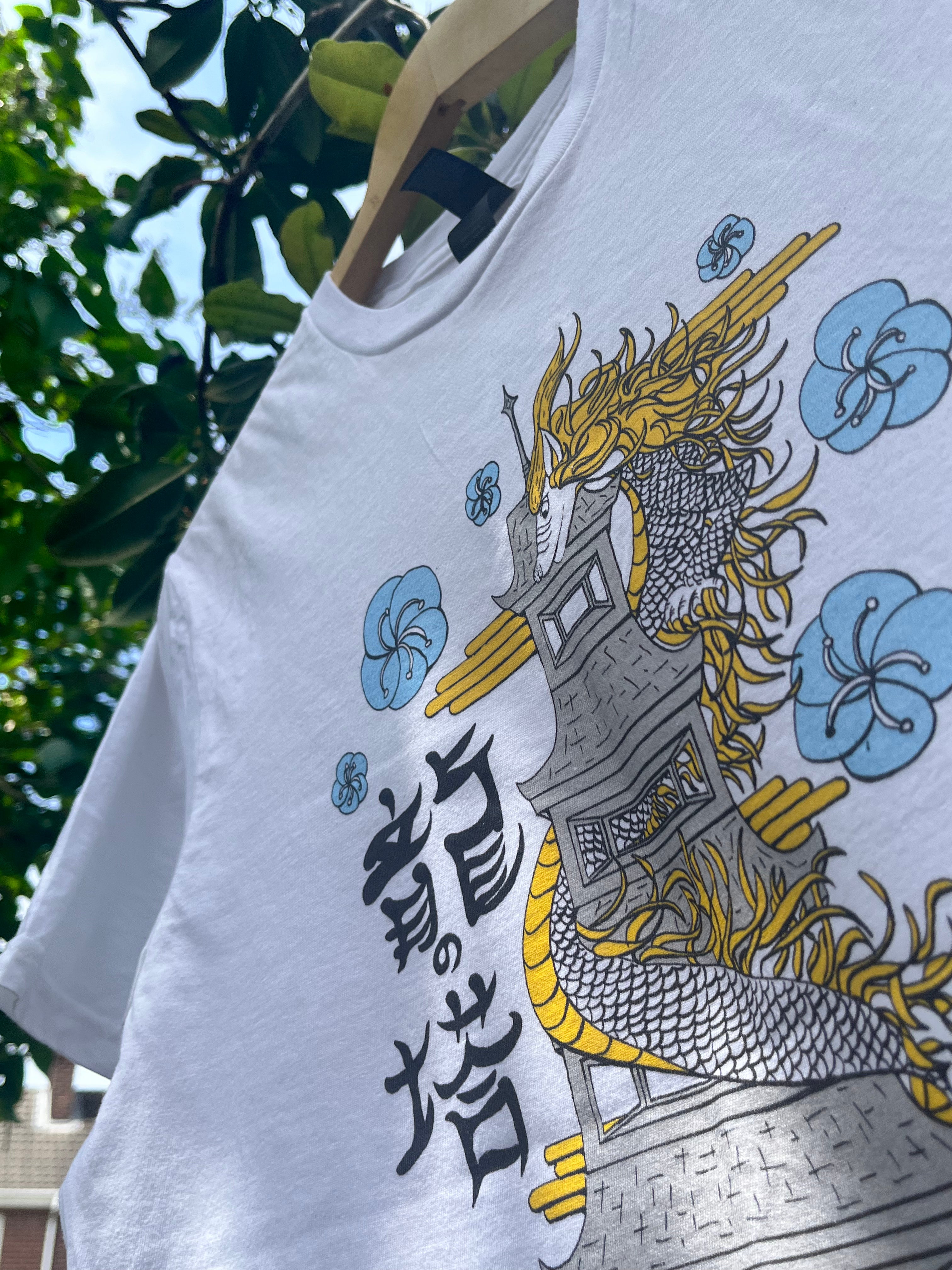 The Dragon's Pagoda - Classic Unisex Crewneck T-shirt | Gildan® 64000 White