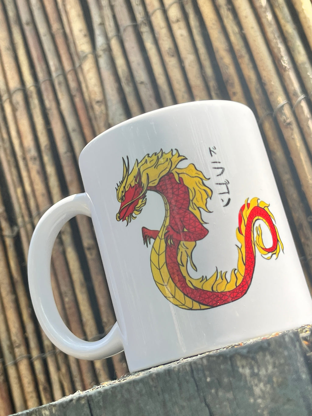 Japanese Dragon ドラゴン White 11oz Ceramic Mug