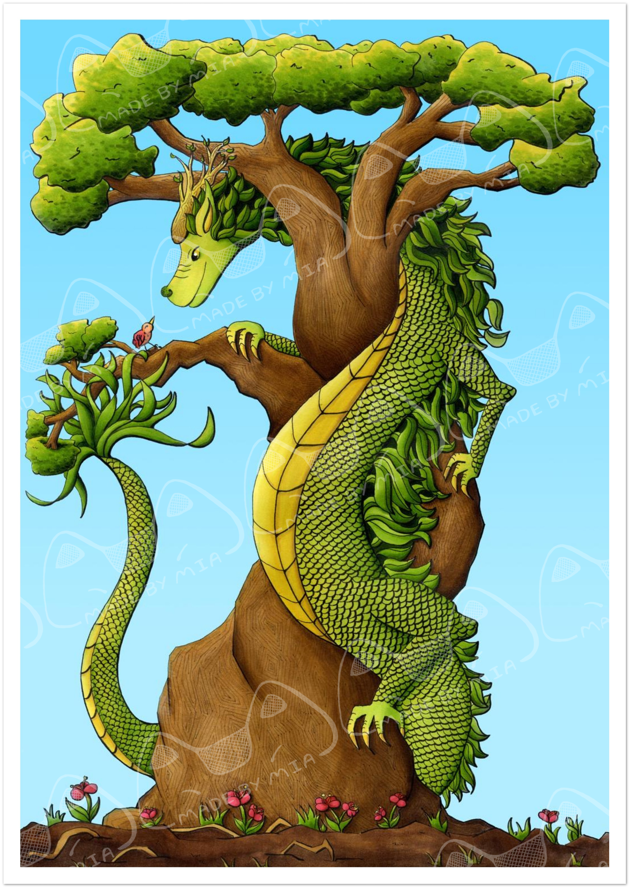 Nature Dragon Print